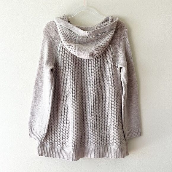 Rebecca Taylor Mohair Wool Blend Knit Hooded Sequin Cardigan - Picture 7 of 12